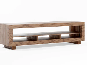 Modern walnut entertainment unit - TV unit 3D Model