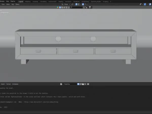 Modern walnut entertainment unit - TV unit 3D Model