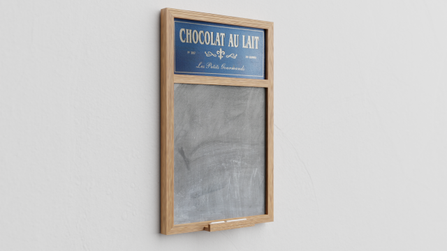 French style chalk board - blackboard 3Dモデル .c4d .max .obj .3ds .fbx .stl .blend 