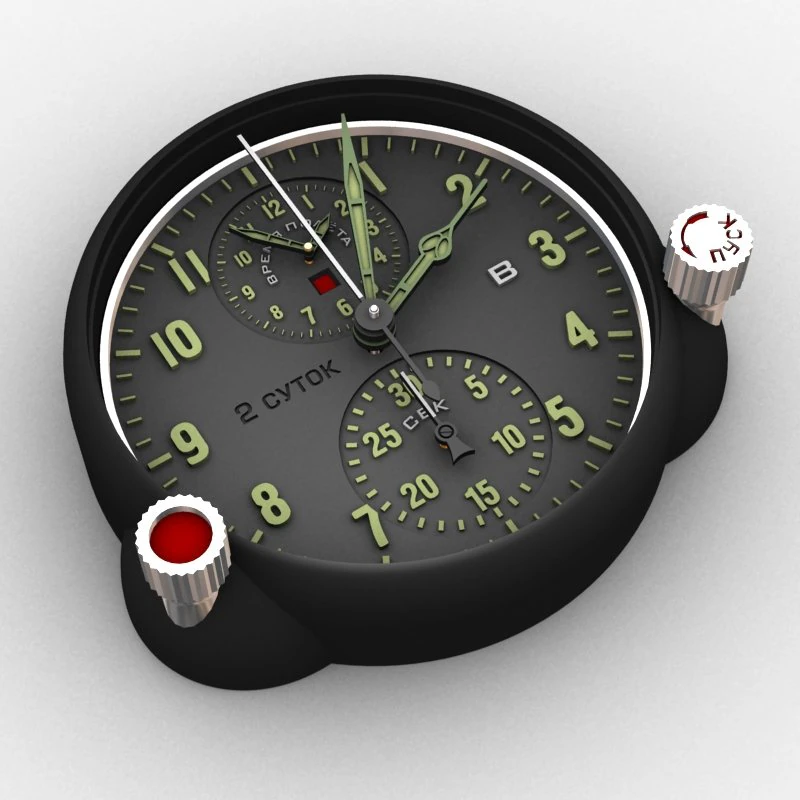 Aircraft clock imitation 3D Model .c4d .max .obj .3ds .fbx .stl .blend 
