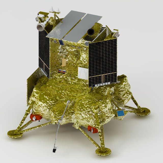 Luna 25 Luna-Glob lander 3D Model .c4d .max .obj .3ds .fbx .stl .blend 