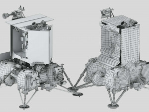 Luna 25 Luna-Glob lander 3D Model
