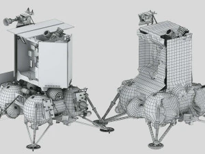 Luna 25 Luna-Glob lander 3D Model