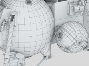 Luna 25 Luna-Glob lander 3D Model