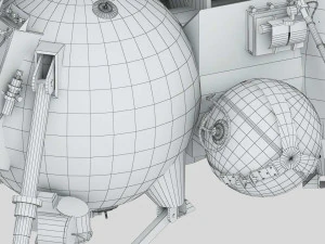 Luna 25 Luna-Glob lander 3D Model