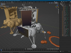 Luna 25 Luna-Glob lander 3D Model