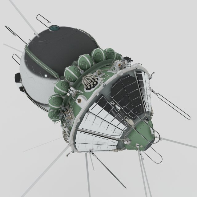 First spacecraft Vostok-1 3D Model .c4d .max .obj .3ds .fbx .stl .blend 