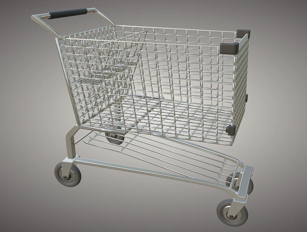 Shopping Cart 3D Model .c4d .max .obj .3ds .fbx .stl .blend 