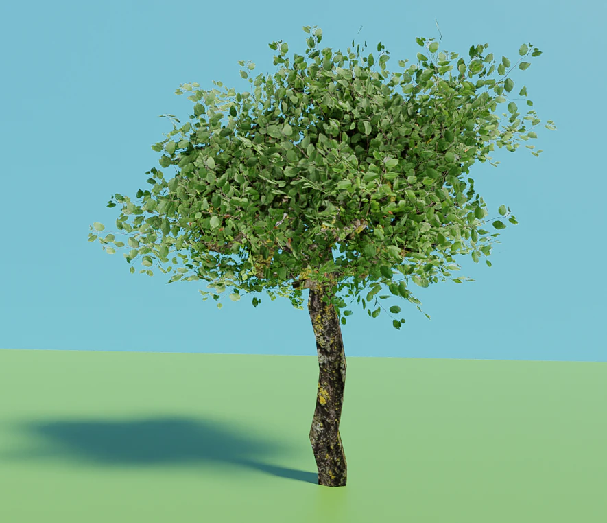 Lowpoly Tree with Transparent PBR Textures 3D Model .c4d .max .obj .3ds .fbx .stl .blend 