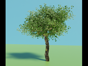 Lowpoly Tree with Transparent PBR Textures 3D-Modell
