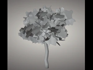 Lowpoly Tree with Transparent PBR Textures 3D Model