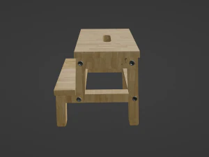 Wooden Step Stool 3D Model