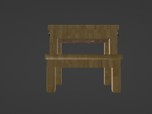 Wooden Step Stool 3D 모델
