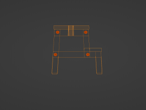 Wooden Step Stool 3D 모델