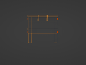 Wooden Step Stool 3D 모델