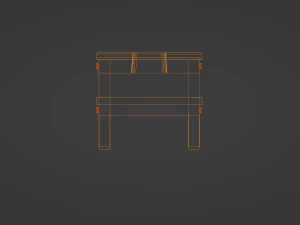 Wooden Step Stool 3D Model