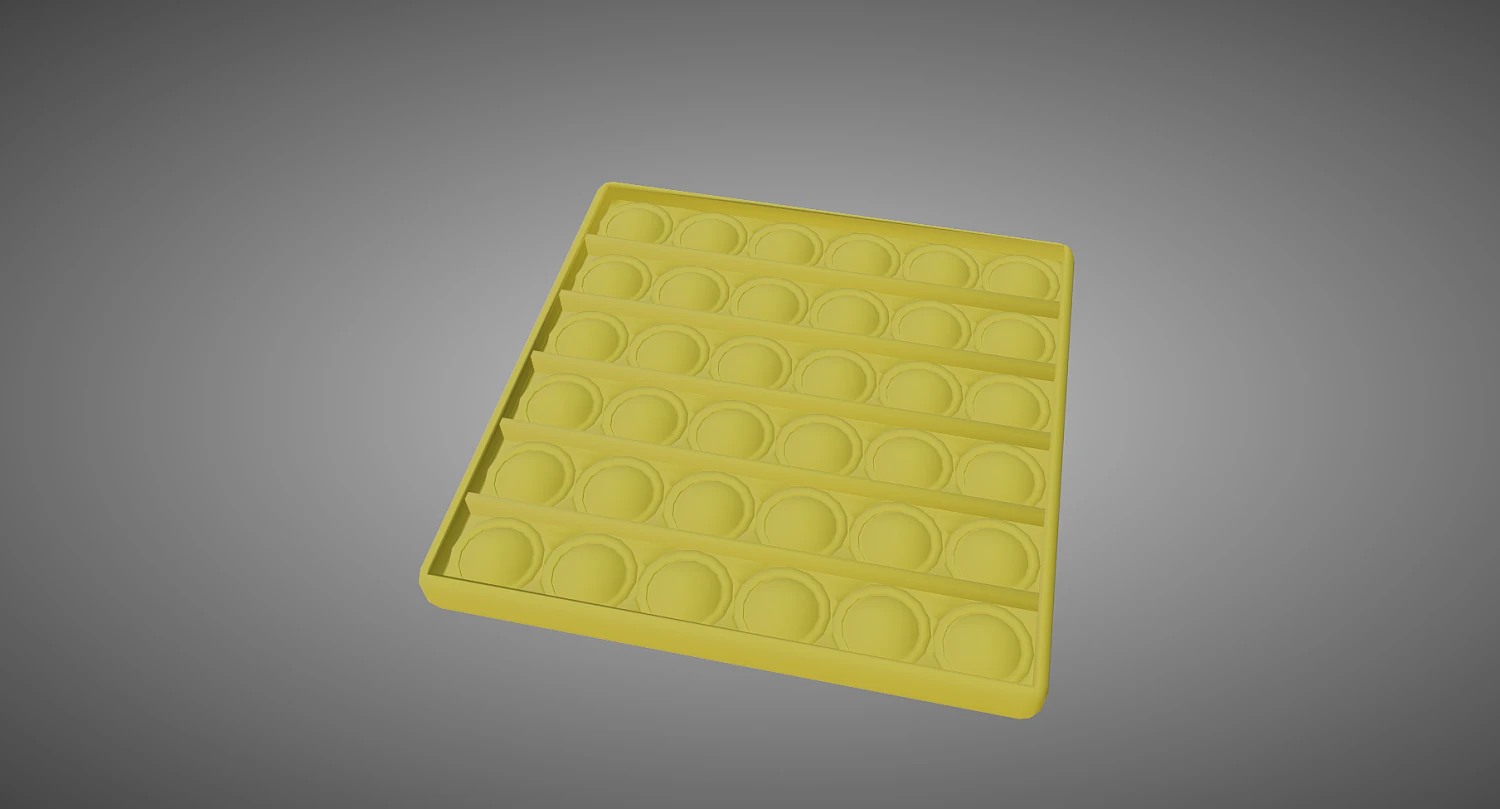 Rubber Fidget Toy - Pop-it 3D Model .c4d .max .obj .3ds .fbx .stl .blend
