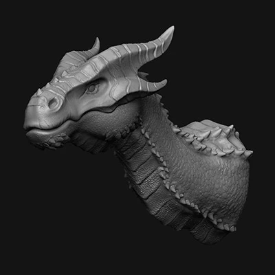 Dragon Head 3D Model .c4d .max .obj .3ds .fbx .stl .blend 