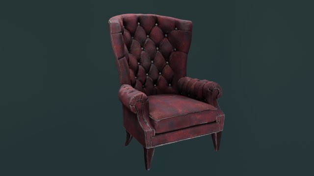 Armchair 3D Model .c4d .max .obj .3ds .fbx .stl .blend 