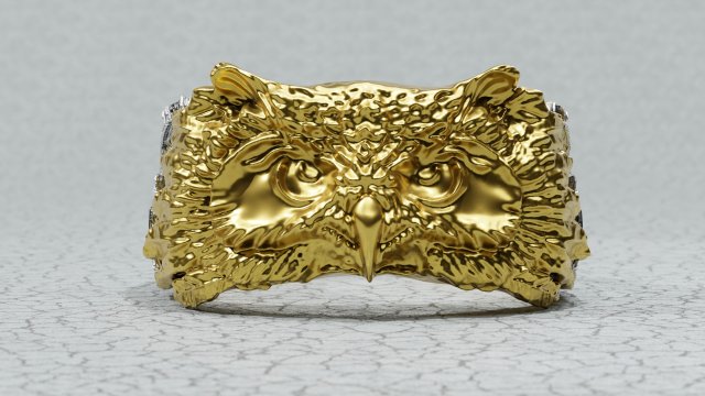 OWL RING 3D Druckmodell .c4d .max .obj .3ds .fbx .stl .blend 