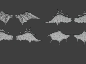 4 wings pack for games 3D Model