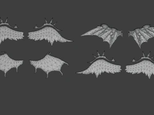 4 wings pack for games 3D Model
