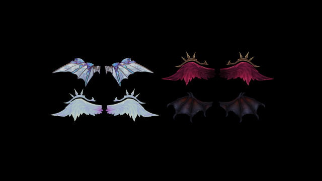 4 wings pack for games 3D Model .c4d .max .obj .3ds .fbx .stl .blend