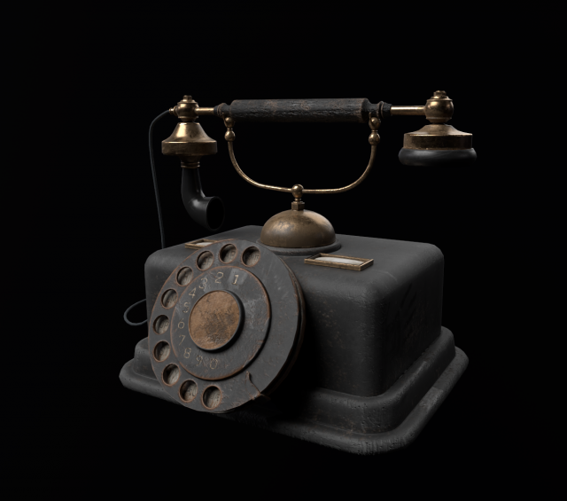 Telephone Old 3D मॉडल .c4d .max .obj .3ds .fbx .stl .blend 