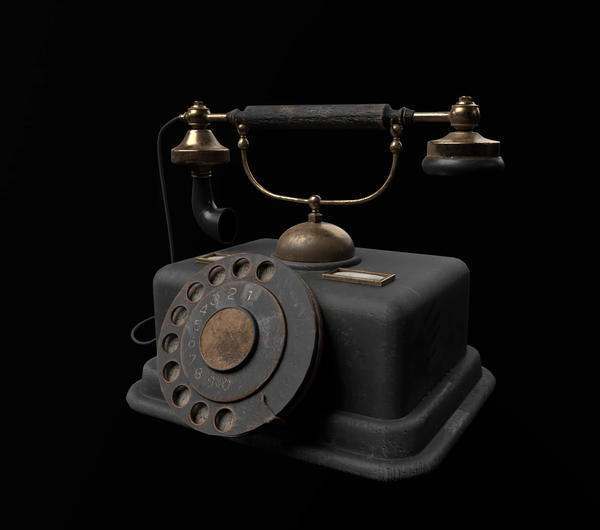 Telephone Old 3D Model .c4d .max .obj .3ds .fbx .stl .blend 