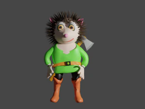 만화 고슴도치 3D 모델