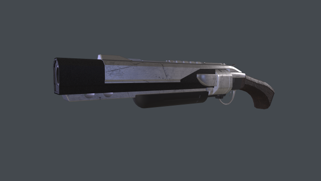 Revolver shotgun 3D 모델 .c4d .max .obj .3ds .fbx .stl .blend 