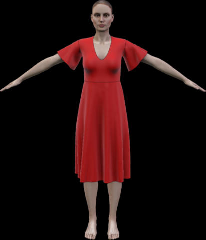 3D Female Avatar with Red Dress 3Dモデル .c4d .max .obj .3ds .fbx .stl .blend