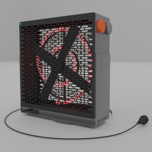 Fan heater Modelo 3D .c4d .max .obj .3ds .fbx .stl .blend 