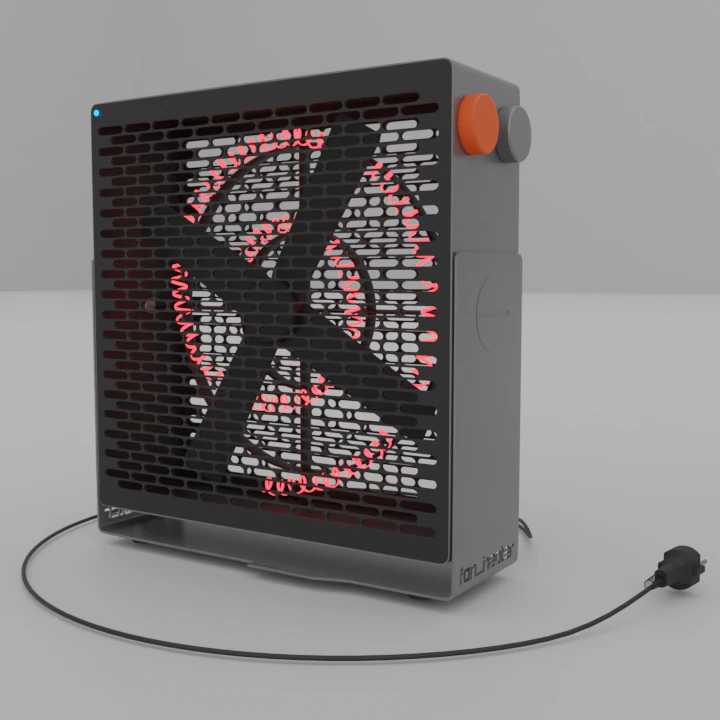 Fan heater 3D Model .c4d .max .obj .3ds .fbx .stl .blend 