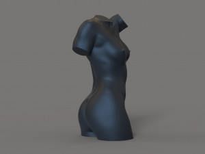 Woman torso for candle 3D-printmodel