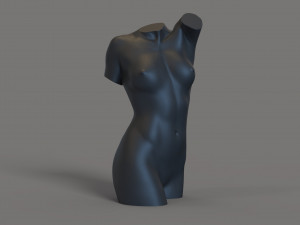 Woman torso for candle 3D-printmodel