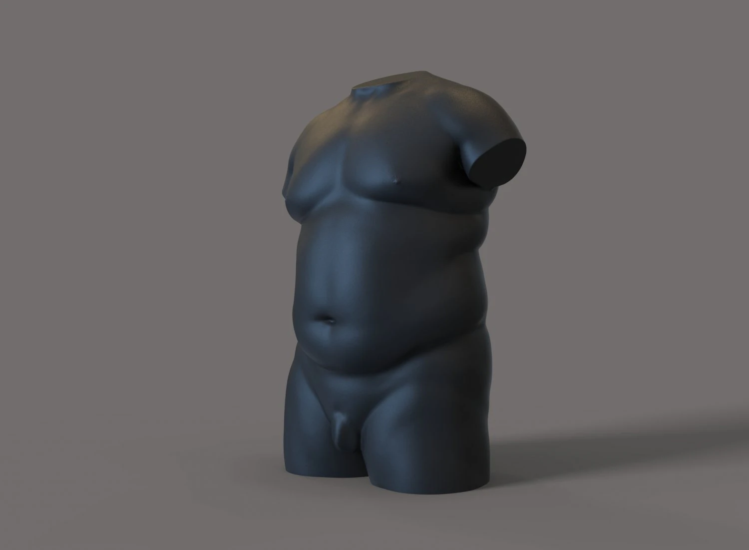 Fat man torso for candle 3D Print Model .c4d .max .obj .3ds .fbx .stl .blend