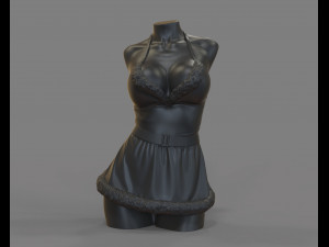 Sexy woman Mrs Claus for candle Modèles 3D en vedette