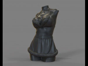 Sexy woman Mrs Claus for candle 3D Print Model