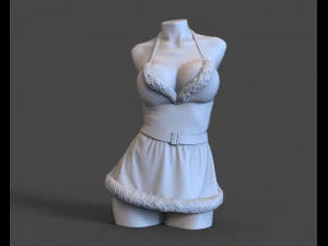 Sexy woman Mrs Claus for candle 3D Print Model