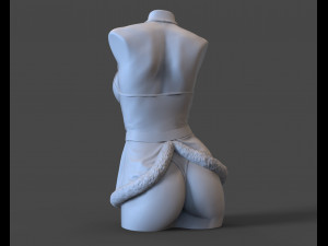 Sexy woman Mrs Claus for candle Modèles 3D en vedette
