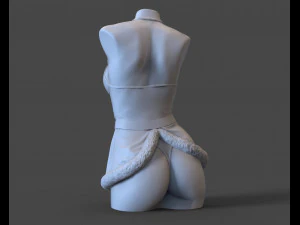 Sexy woman Mrs Claus for candle 3D Print Model