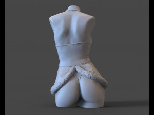 Sexy woman Mrs Claus for candle 3D Print Model