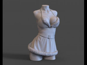 Sexy woman Mrs Claus for candle 3D Print Model