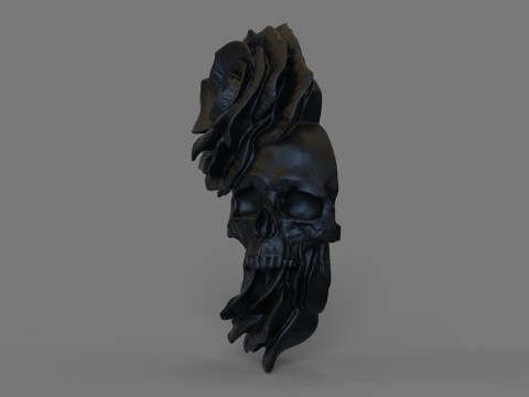 Skull with Roses model for 3d printing 3D Модель