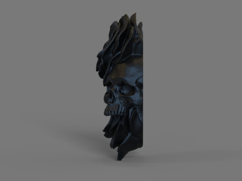 Skull with Roses model for 3d printing 3D Модель