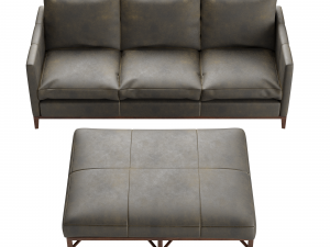 Hartwell Leather Reversible Sectional 3D Модель