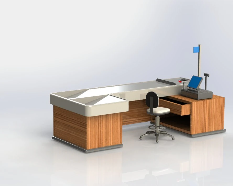 4 in 1 Shopping Mall Cash Counter Full setup 3D Model .c4d .max .obj .3ds .fbx .stl .blend 