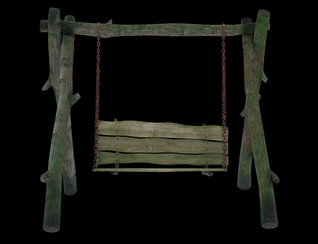 Old wooden swing Modèle 3D .c4d .max .obj .3ds .fbx .stl .blend 