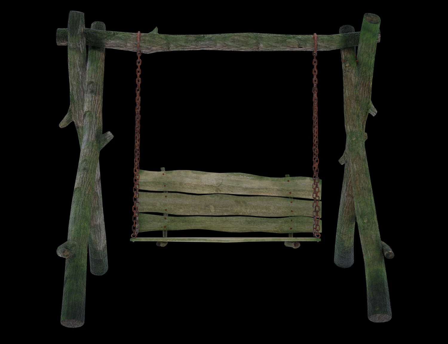 Old wooden swing 3D Model .c4d .max .obj .3ds .fbx .stl .blend